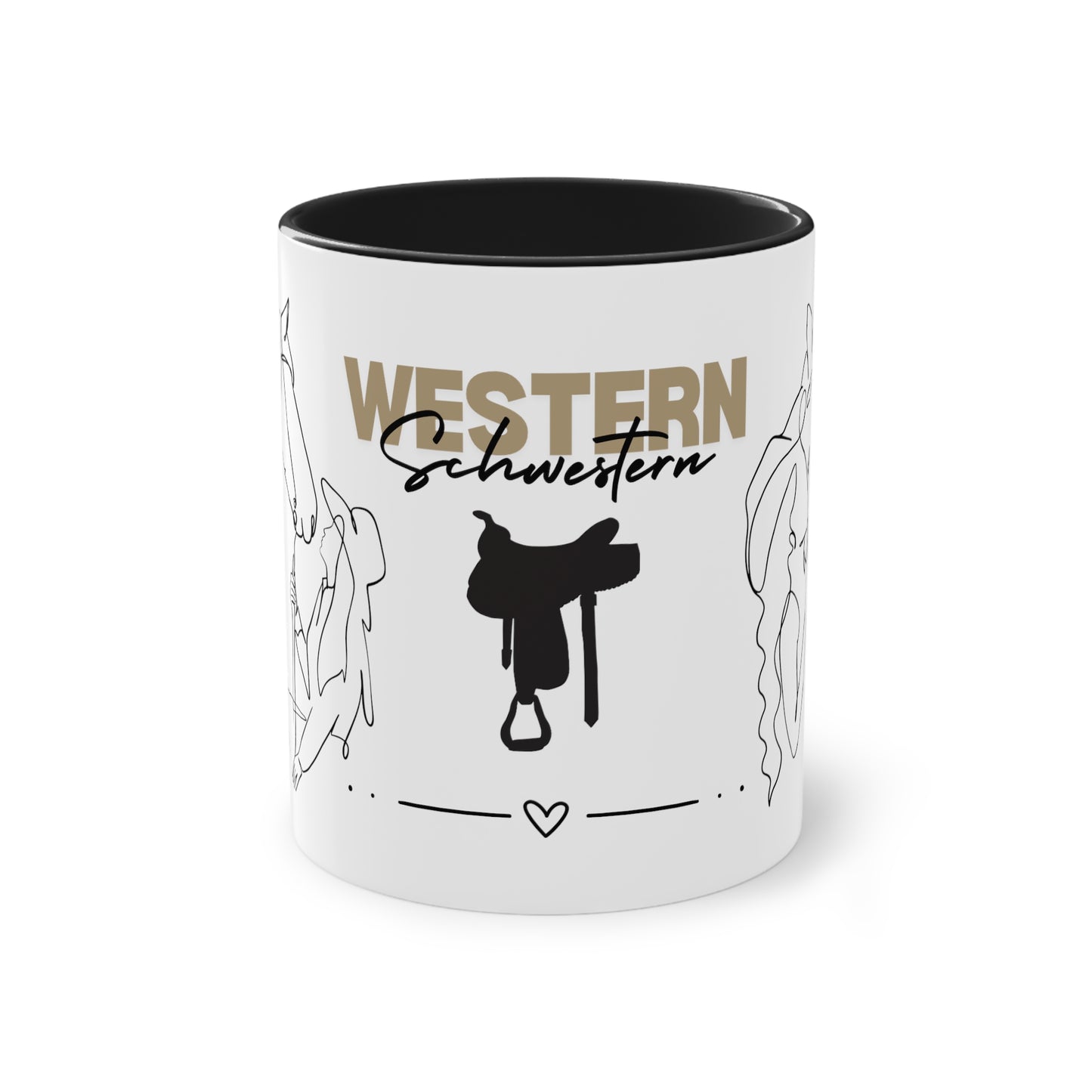 Tasse "Western Schwestern" zweifarbig