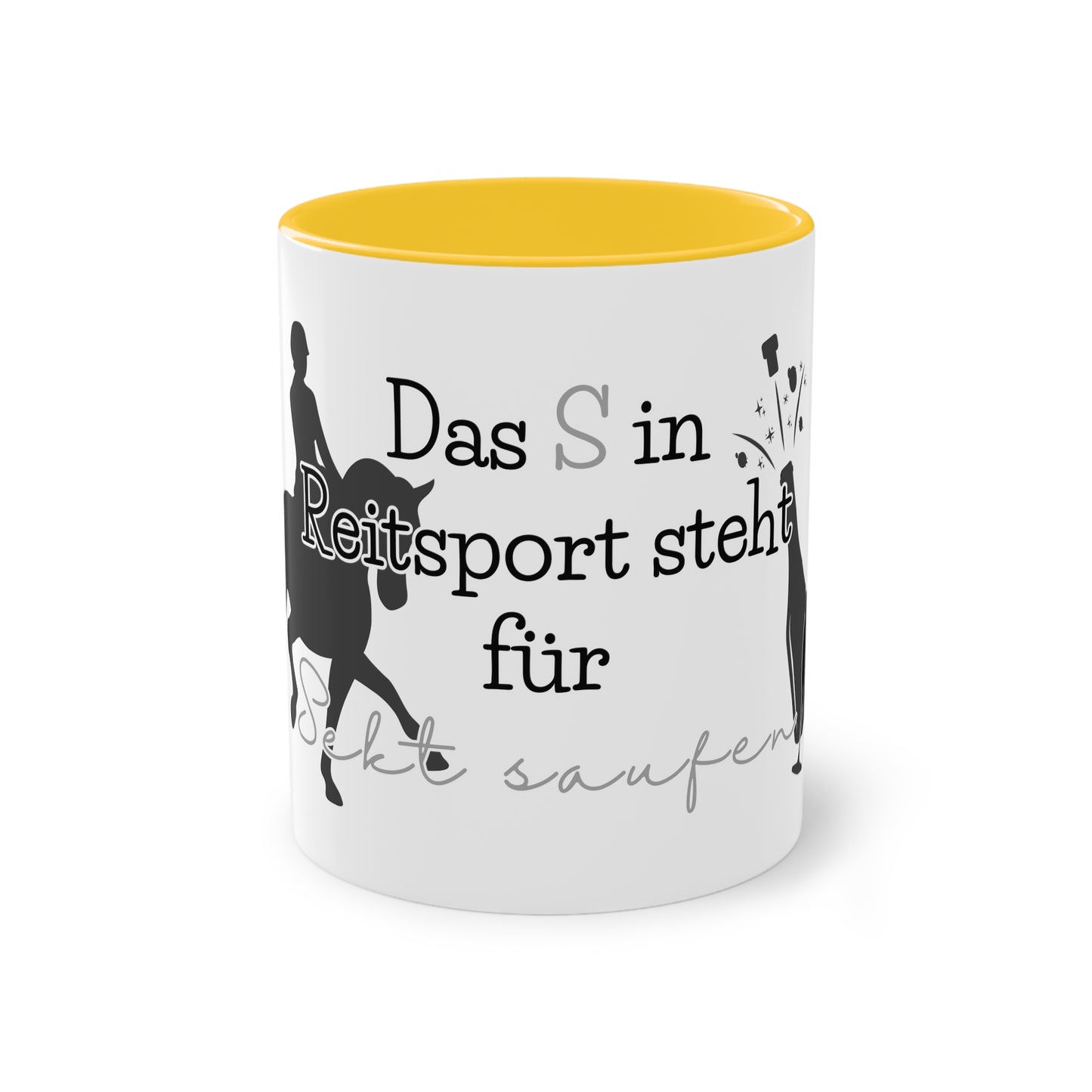 Tasse "Sekt saufen" zweifarbig