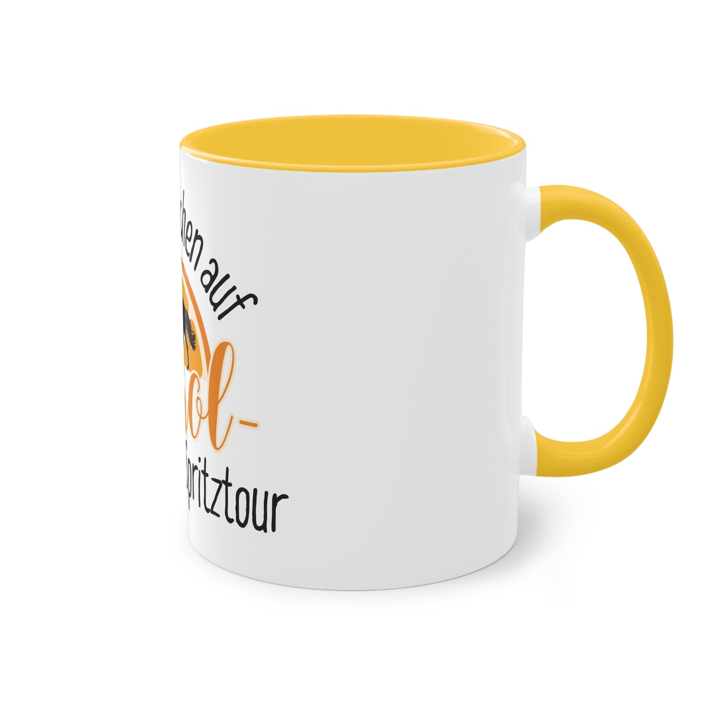 Tasse "Pferdemädchen auf Aperol-Spritztour" zweifarbig