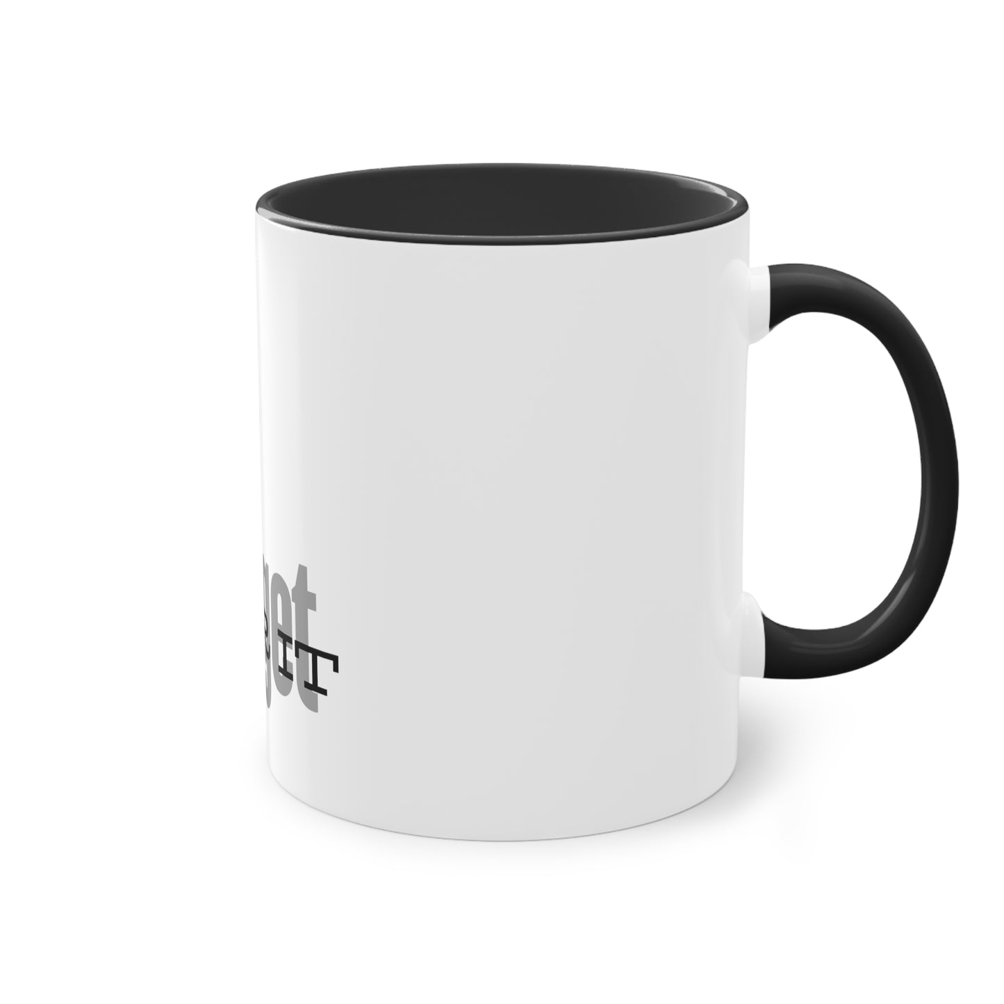 Tasse "just get over it" zweifarbig