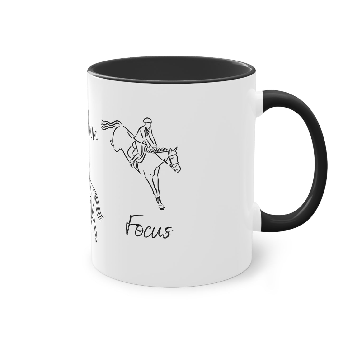 Tasse "Head up, Heels down, Focus" zweifarbig