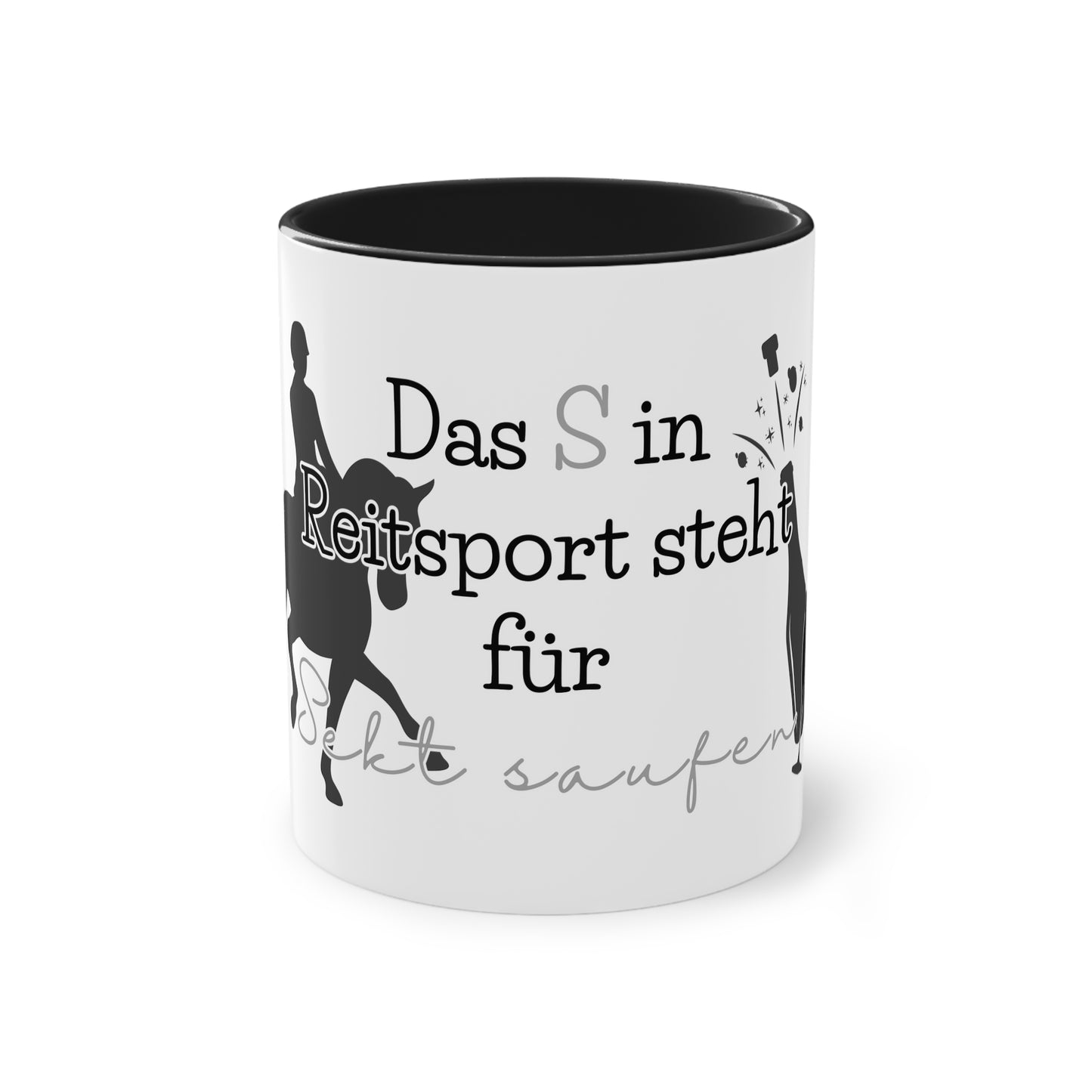 Tasse "Sekt saufen" zweifarbig