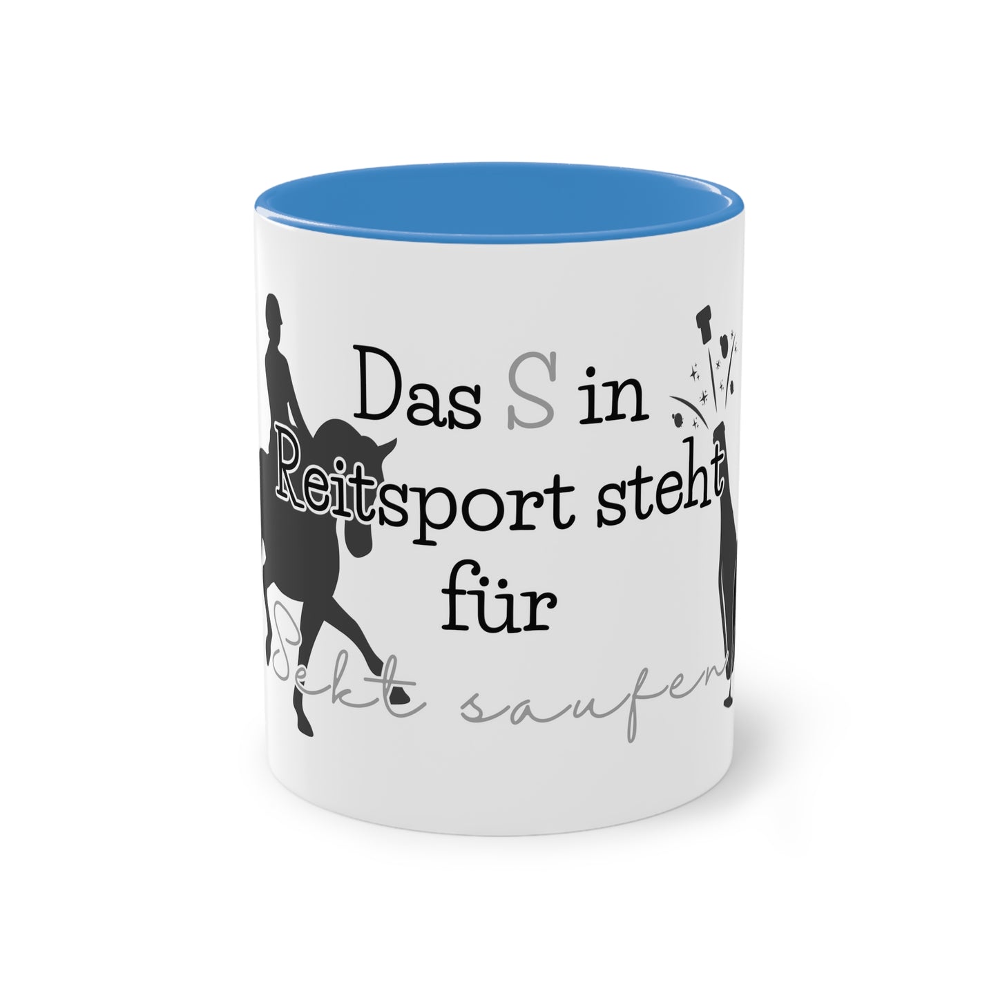 Tasse "Sekt saufen" zweifarbig