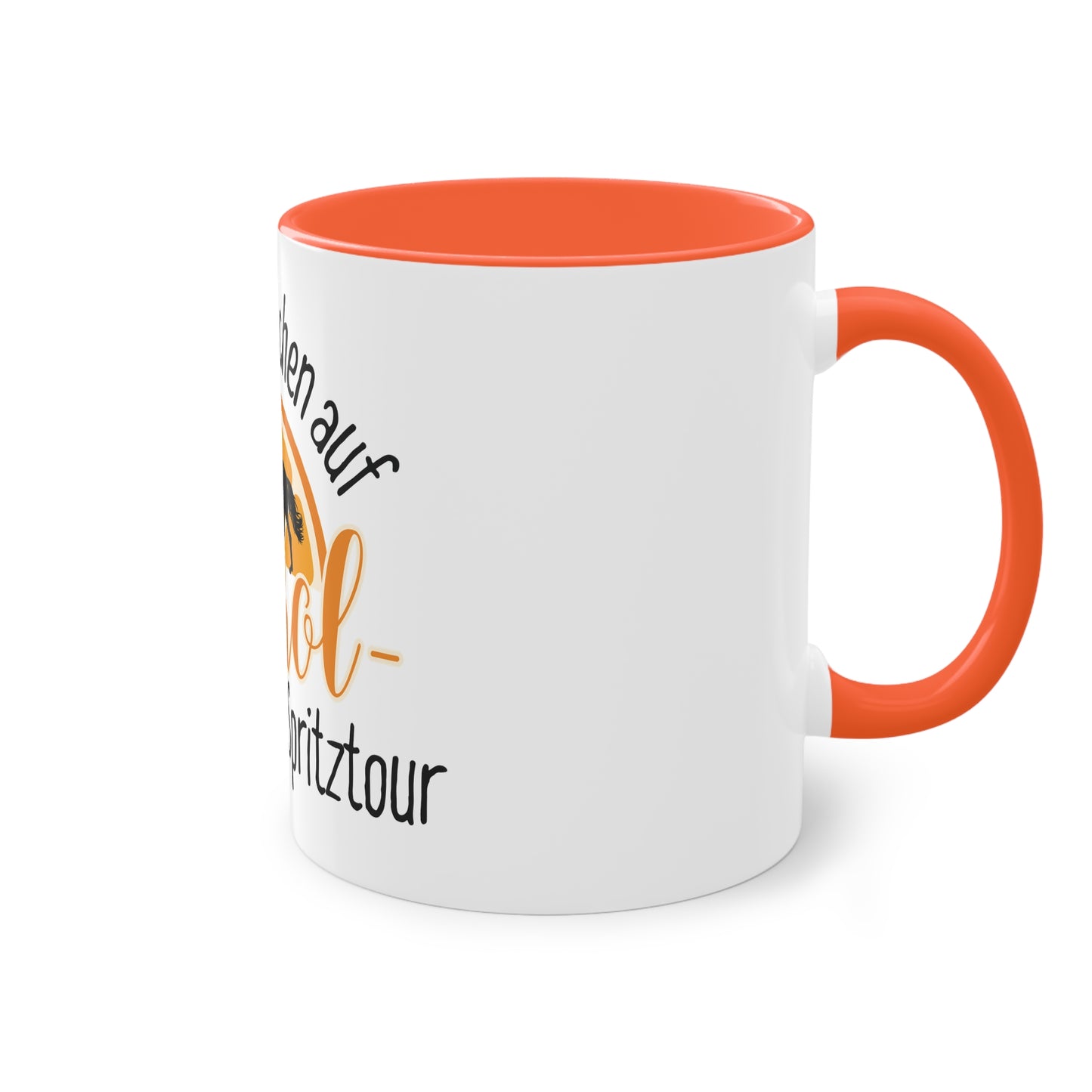 Tasse "Pferdemädchen auf Aperol-Spritztour" zweifarbig