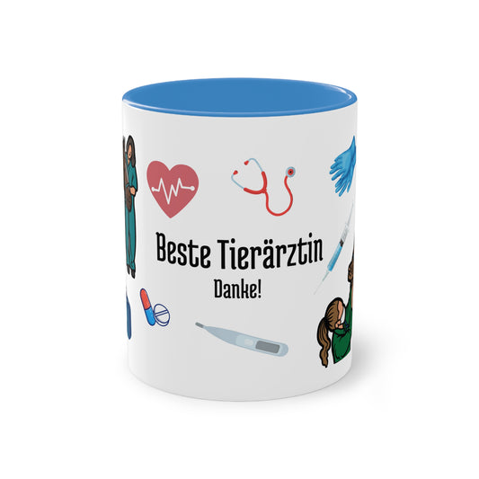 Tasse "Beste Tierärztin" zweifarbig 0,33l