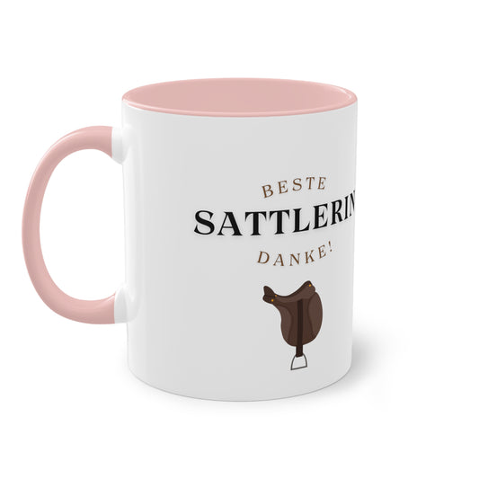 "Danke-Tasse" Sattlerin zweifarbig 0,33l