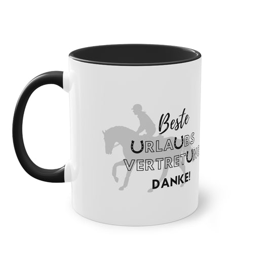 Tasse "Beste Urlaubsvertretung" zweifarbig 0,33l