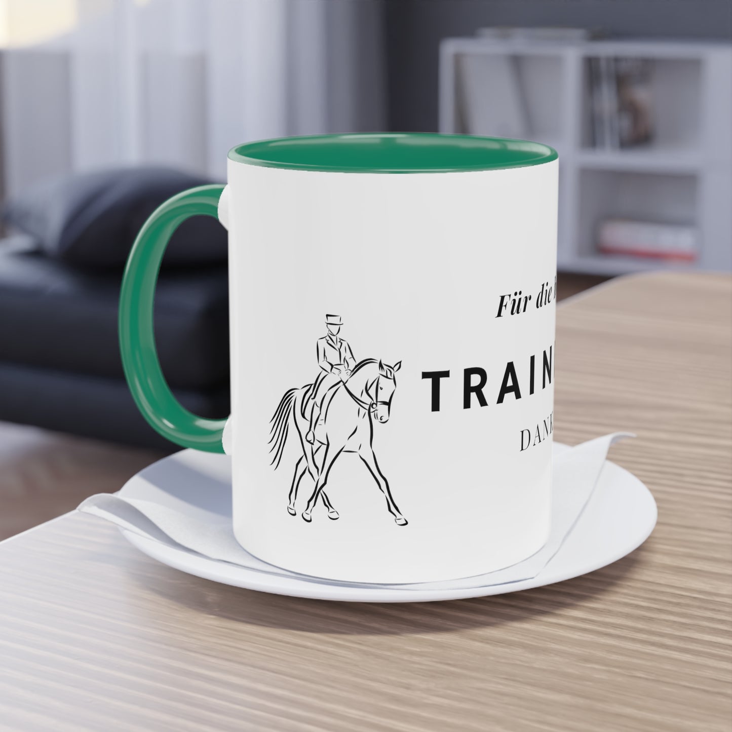 "Danke-Tasse" Trainerin zweifarbig 0,33l