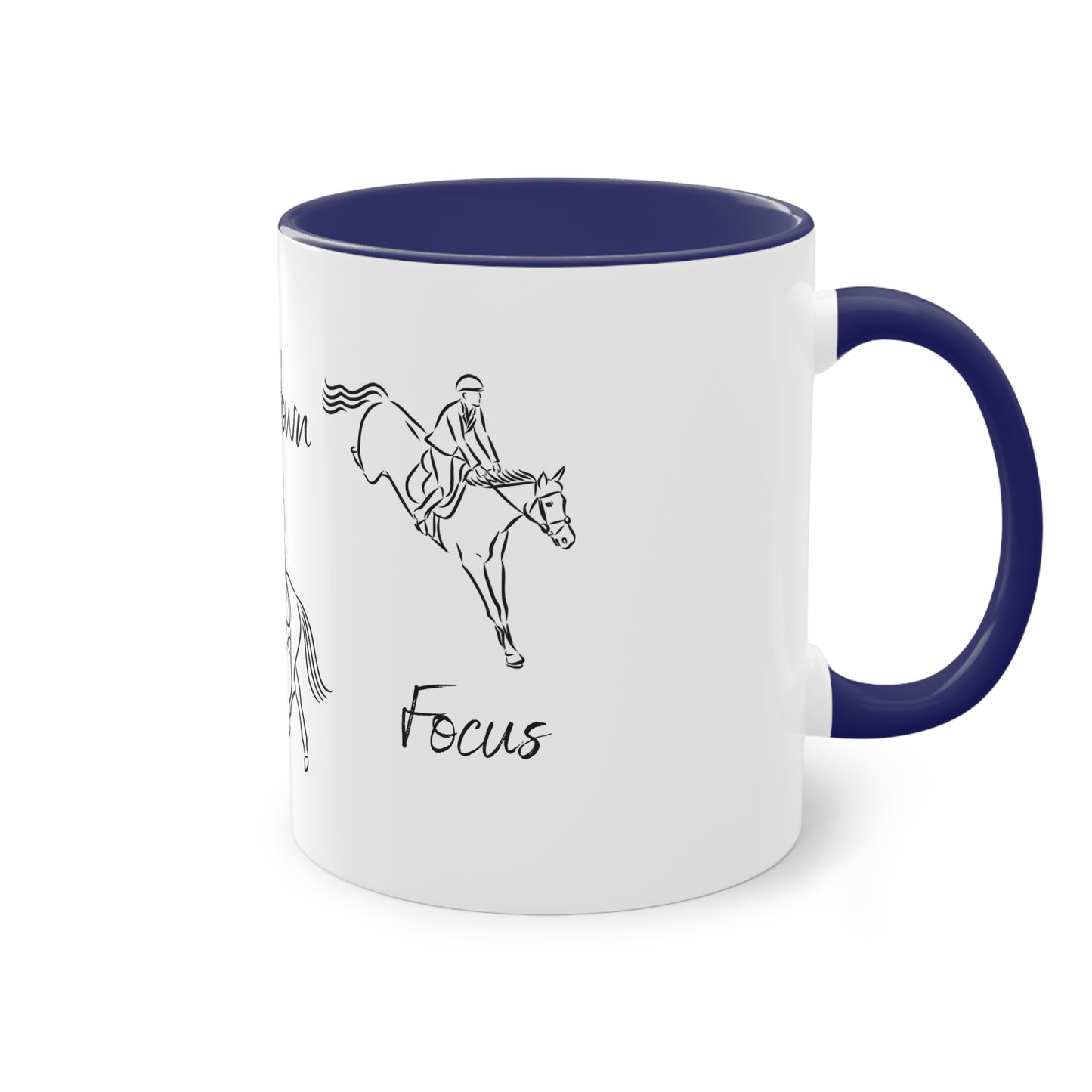 Tasse "Head up, Heels down, Focus" zweifarbig 0,33l