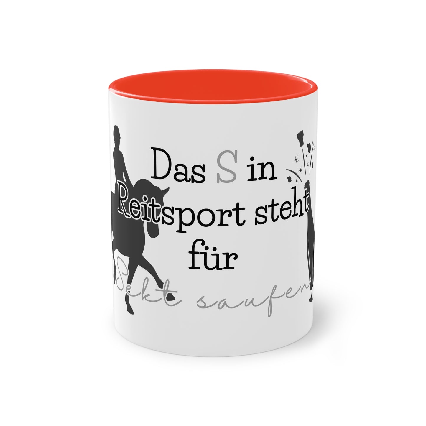 Tasse "Sekt saufen" zweifarbig