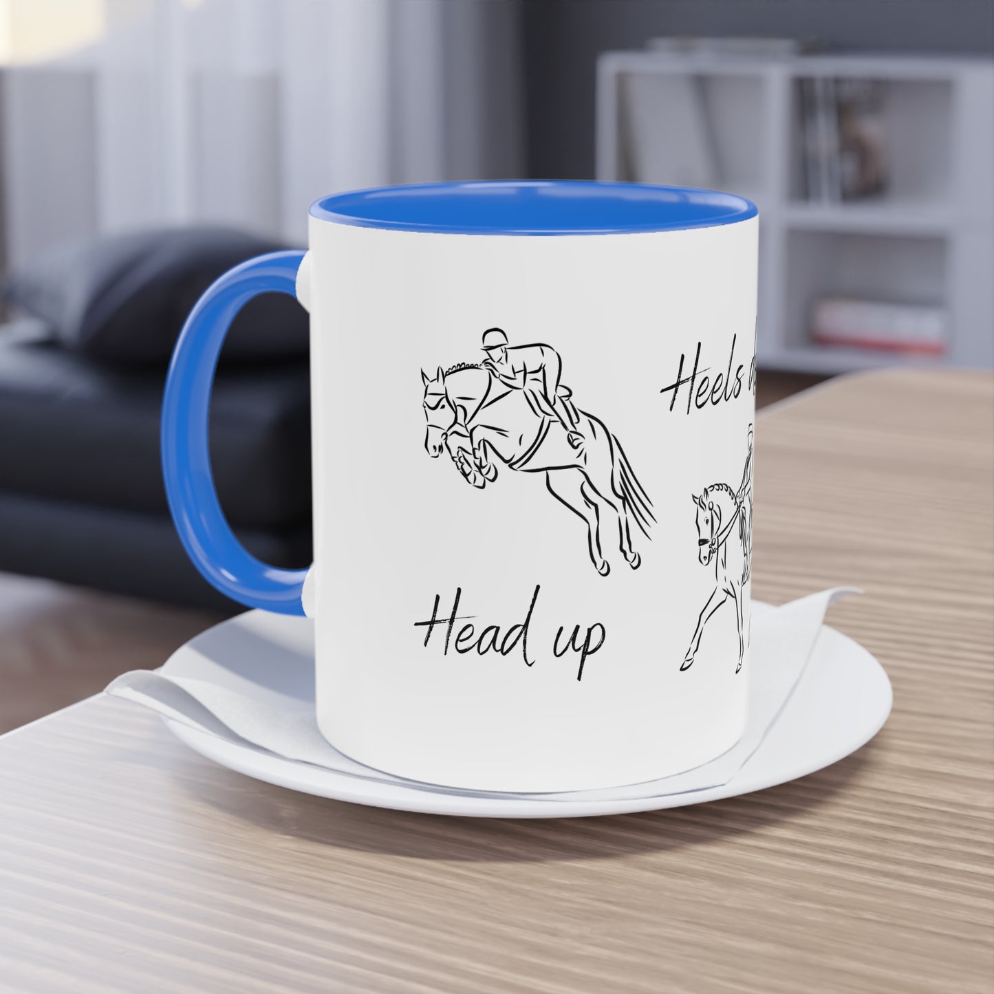 Tasse "Head up, Heels down, Focus" zweifarbig 0,33l