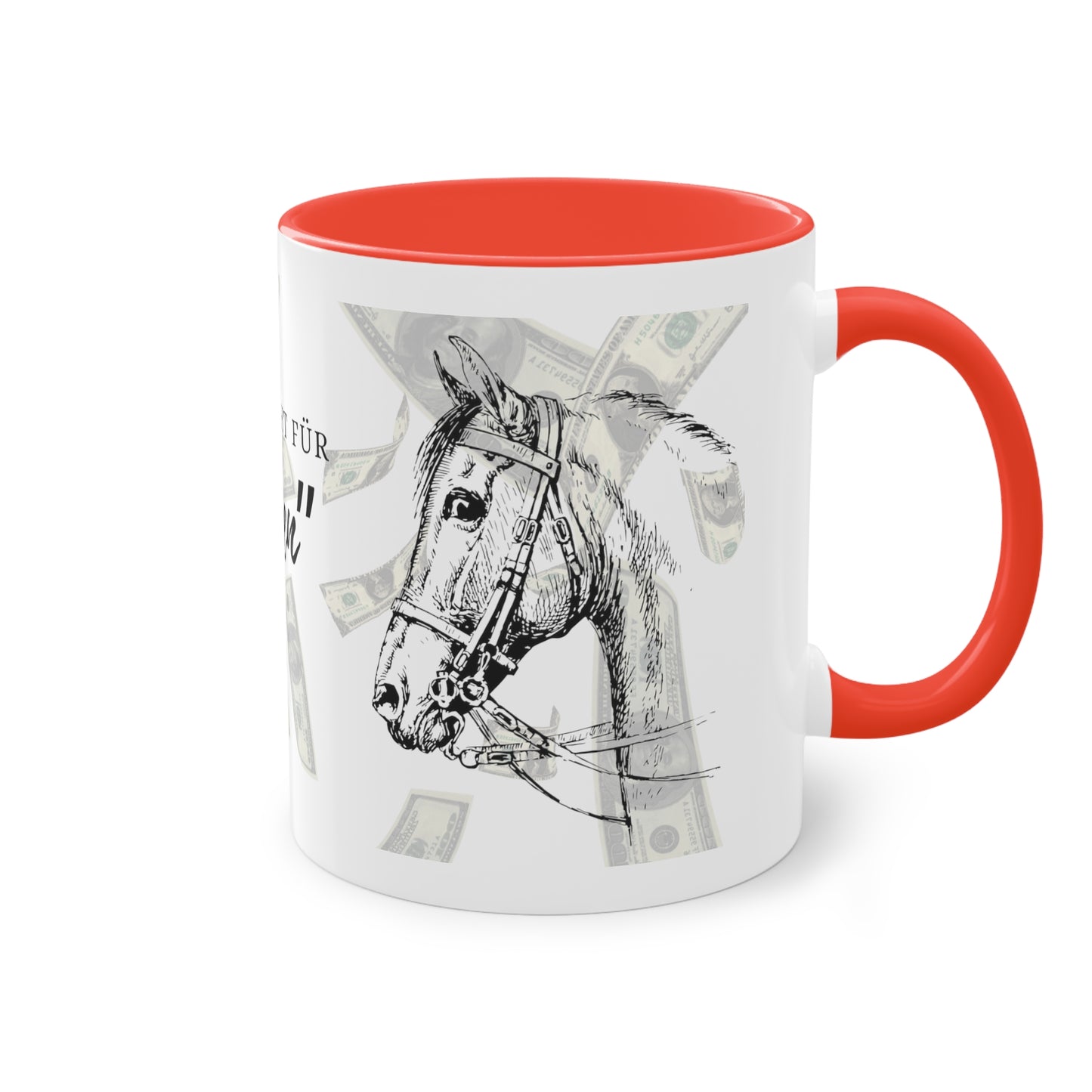 Tasse "Geld sparen" zweifarbig 0,33l