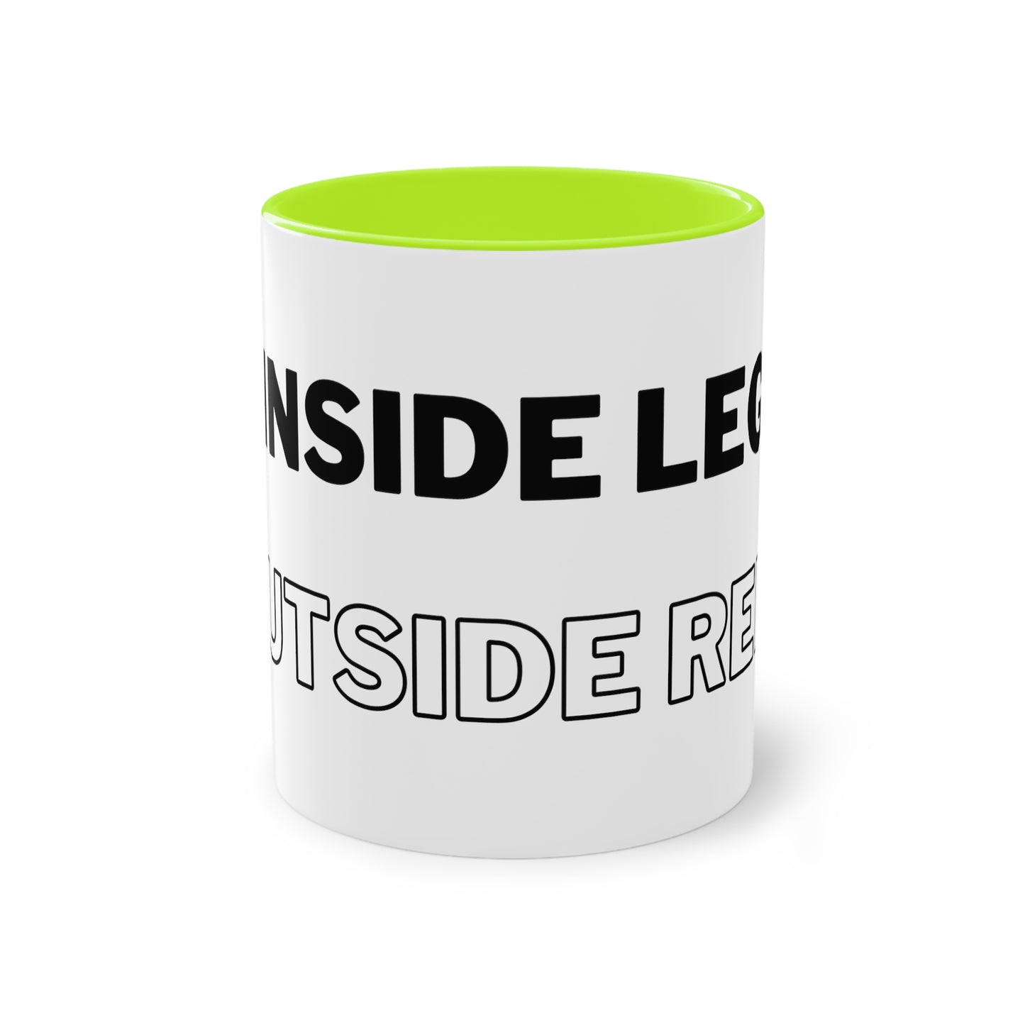 Tasse "Inside Leg Outside Rein" zweifarbig 0,33l