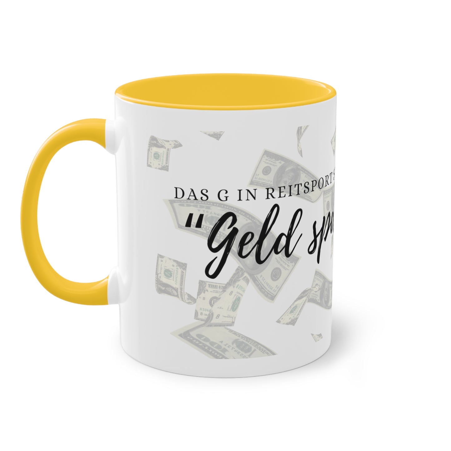 Tasse "Geld sparen" zweifarbig 0,33l