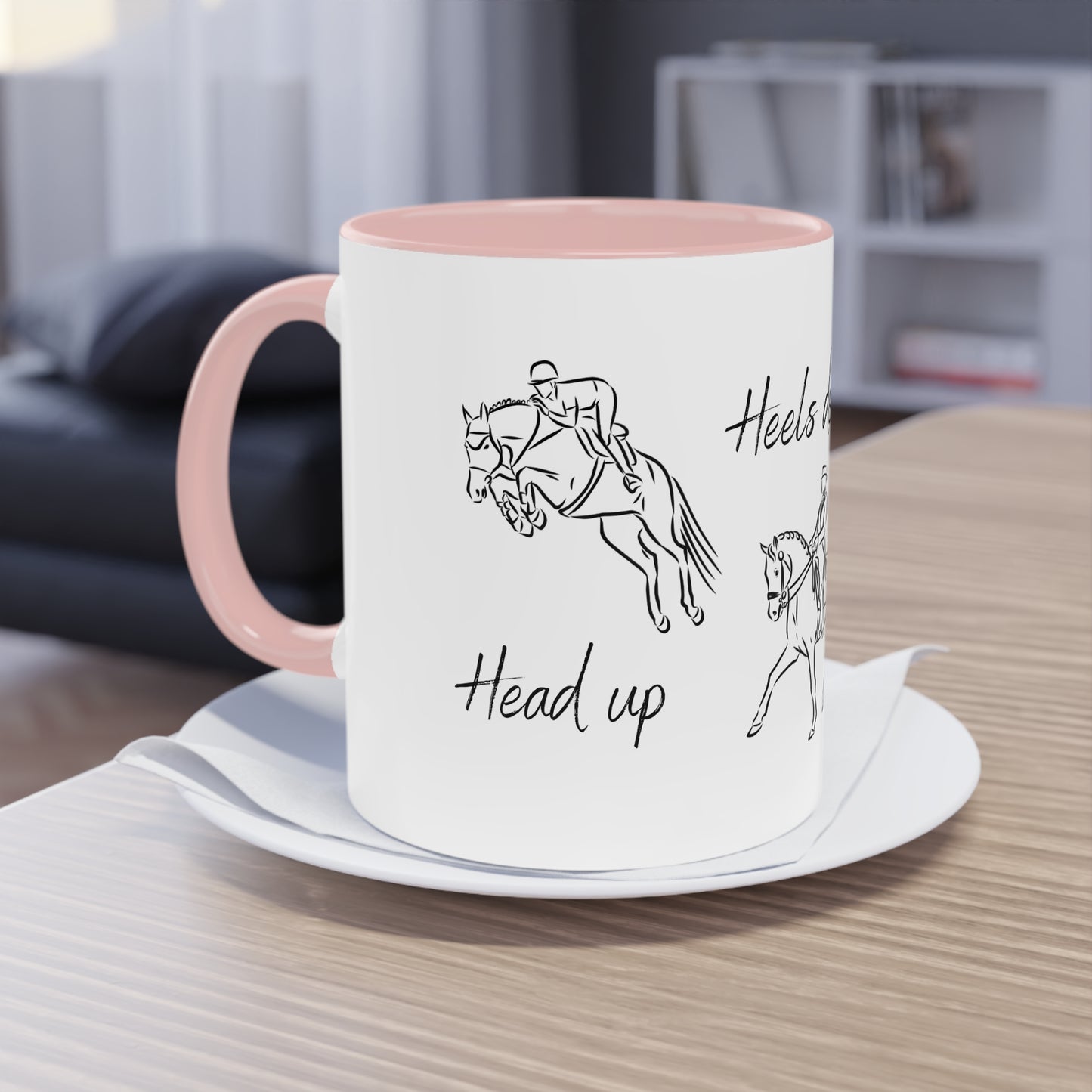 Tasse "Head up, Heels down, Focus" zweifarbig 0,33l