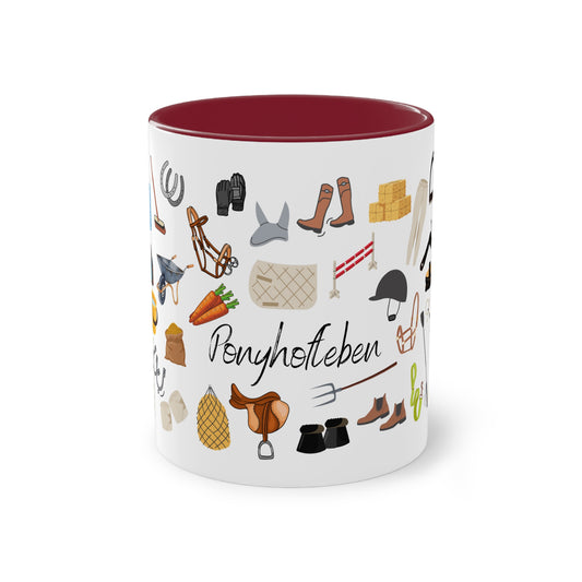 Tasse "Ponyhofleben" zweifarbig 0,33l