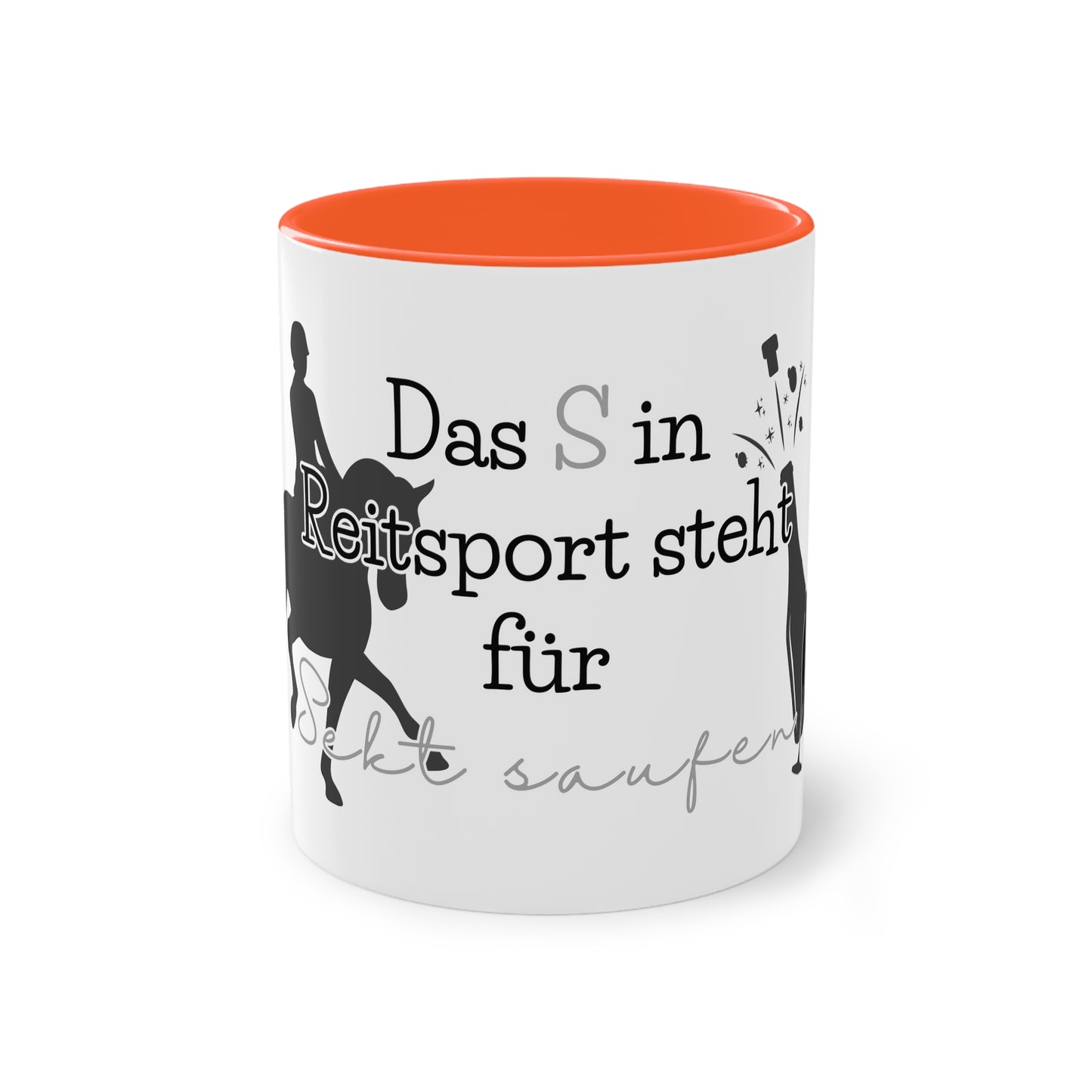 Tasse "Sekt saufen" zweifarbig