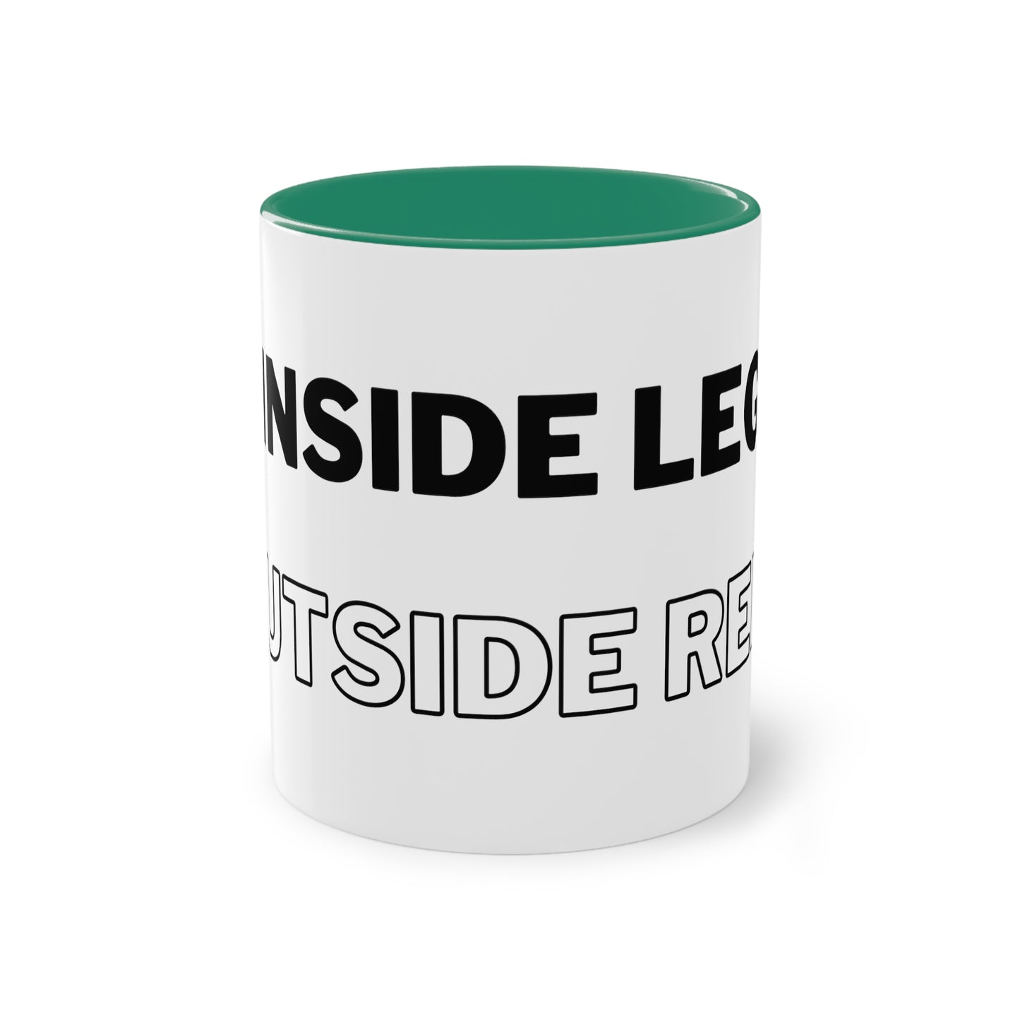 Tasse "Inside Leg Outside Rein" zweifarbig 0,33l