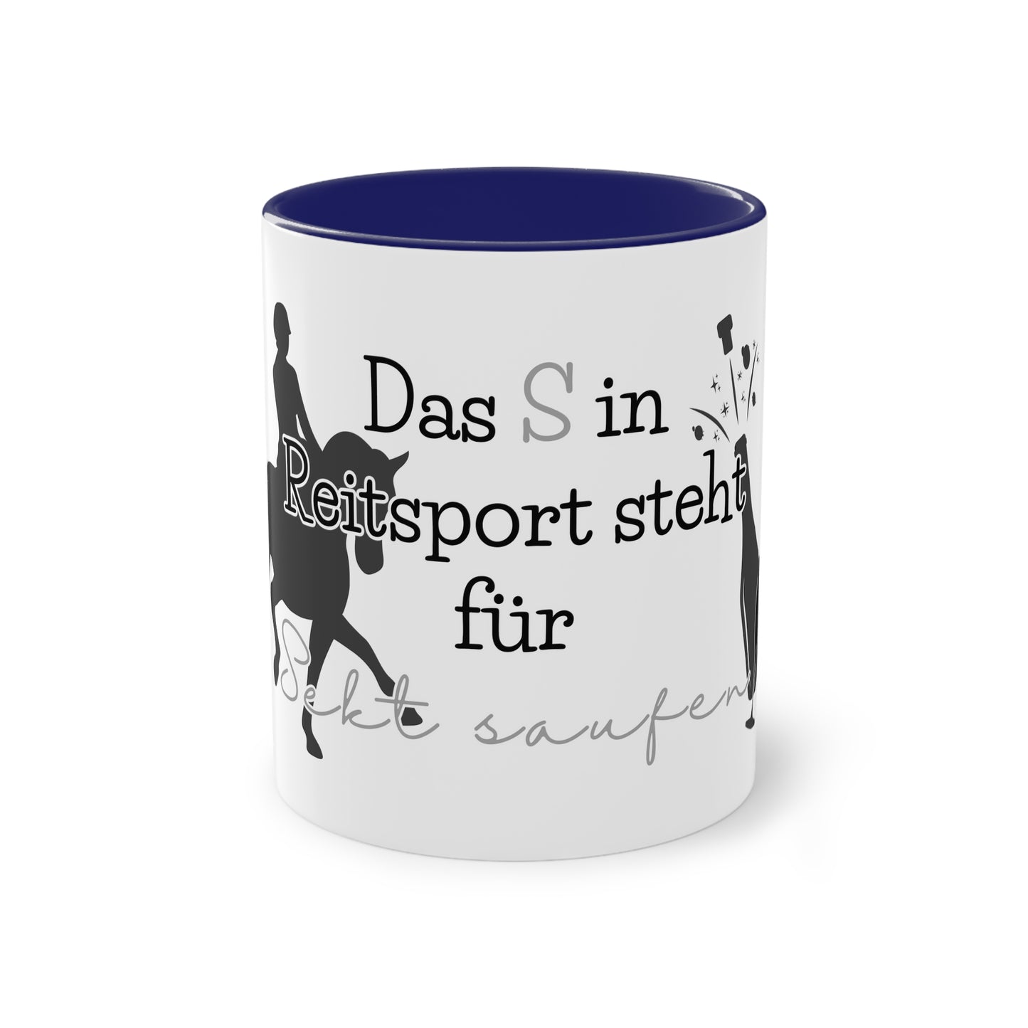 Tasse "Sekt saufen" zweifarbig