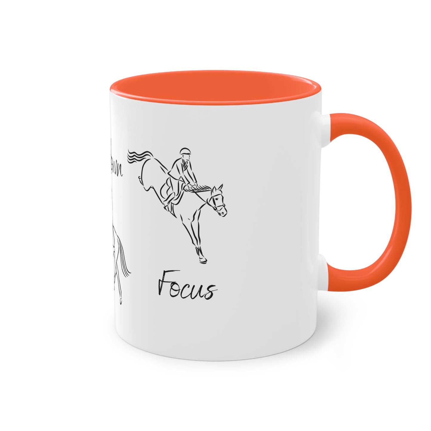 Tasse "Head up, Heels down, Focus" zweifarbig 0,33l