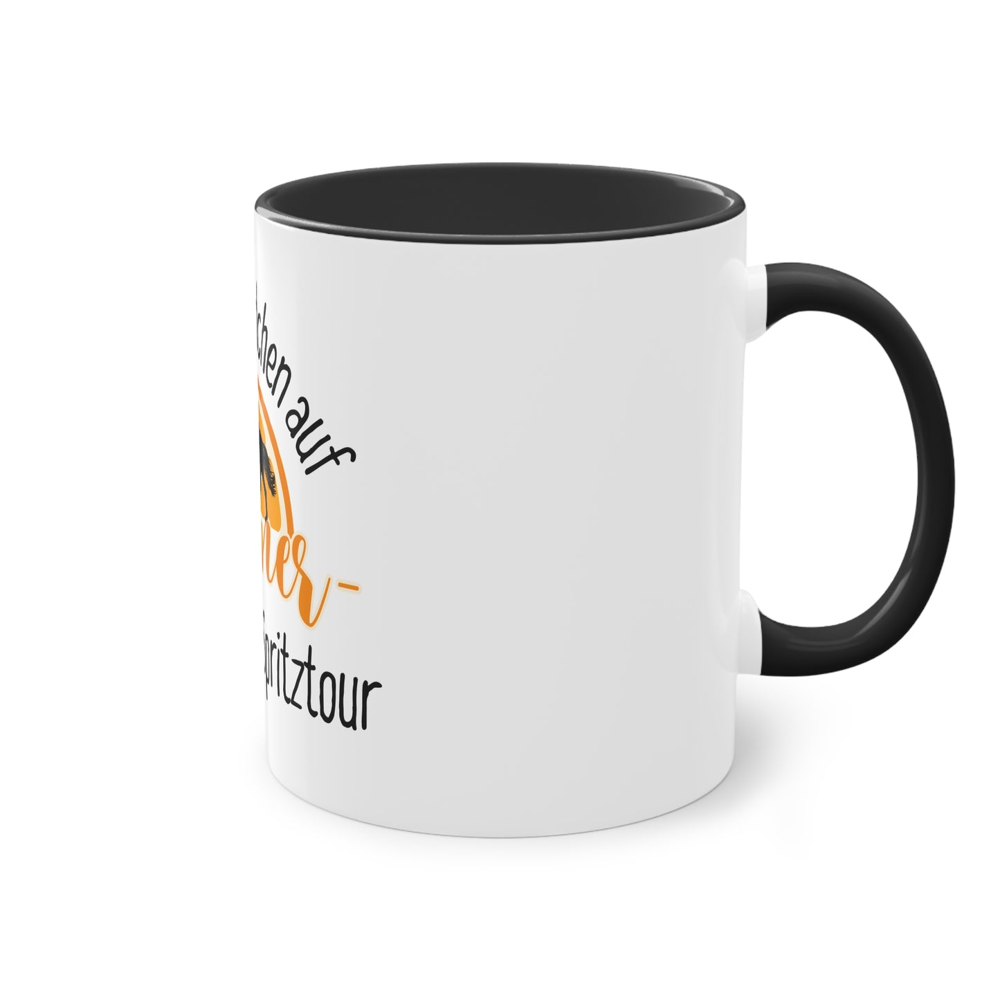 Tasse "Pferdemädchen auf Sommer-Spritztour" zweifarbig