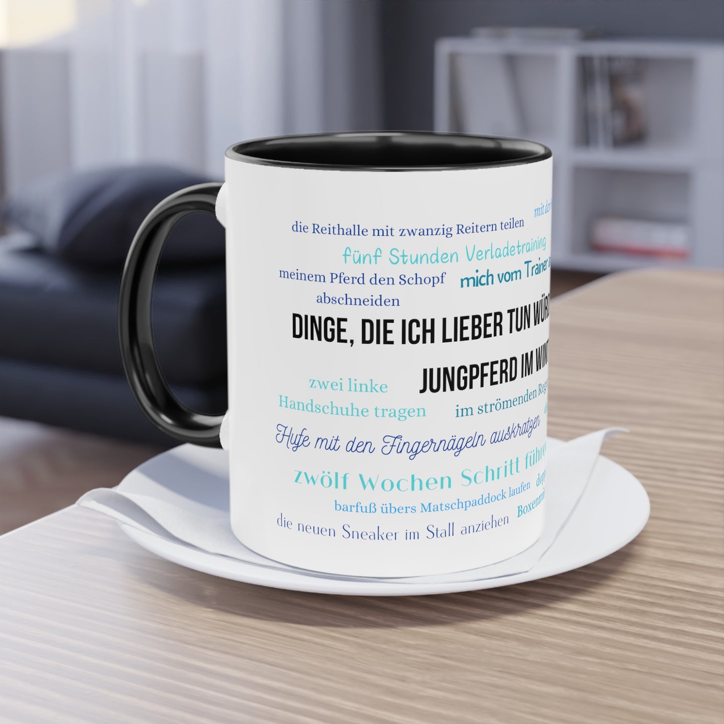 Tasse "Dinge, die ich lieber tun würde…" zweifarbig blau 0,33l