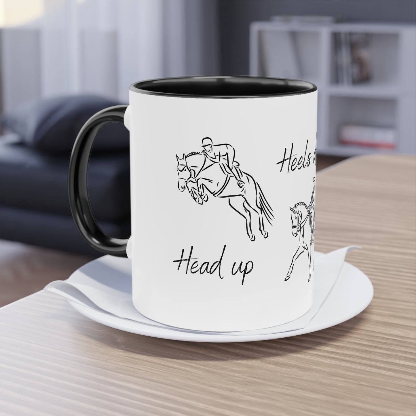 Tasse "Head up, Heels down, Focus" zweifarbig 0,33l