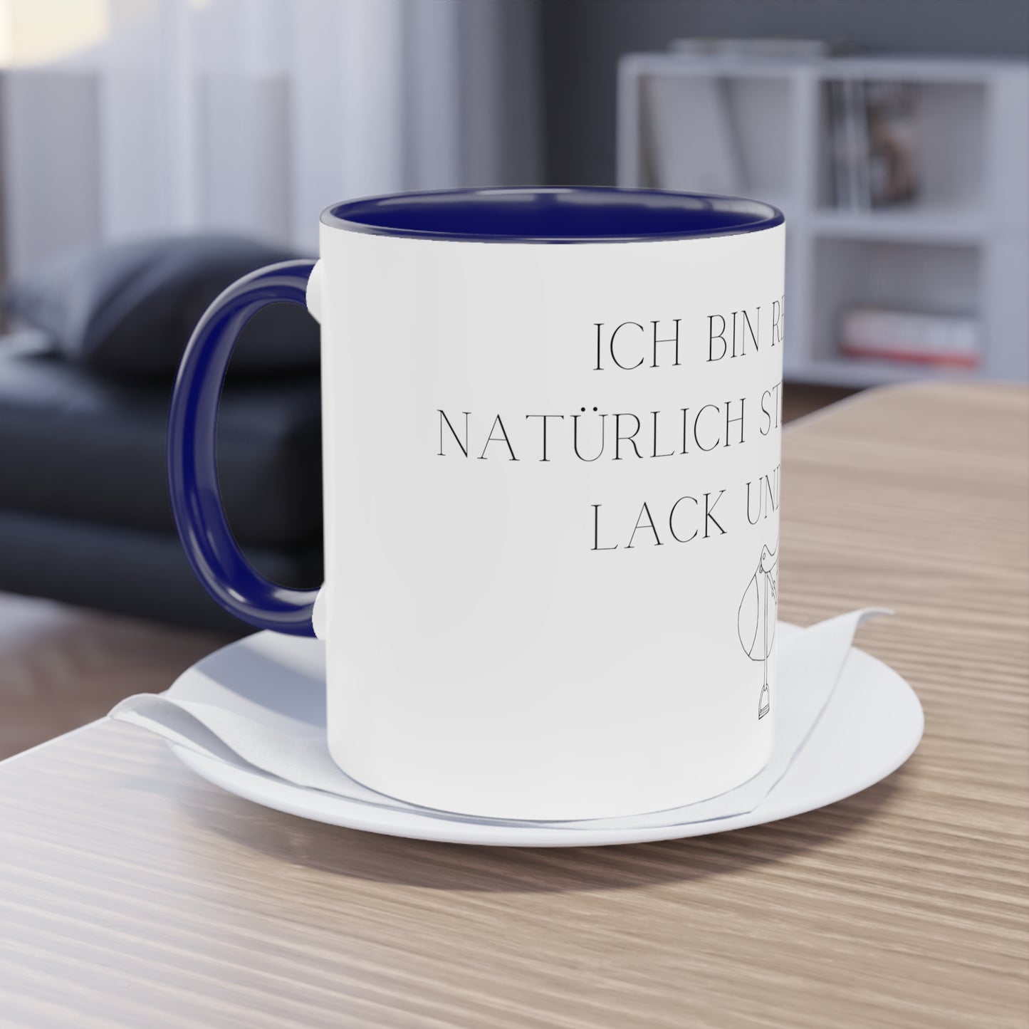 Tasse "Lack und Leder" zweifarbig 0,33l