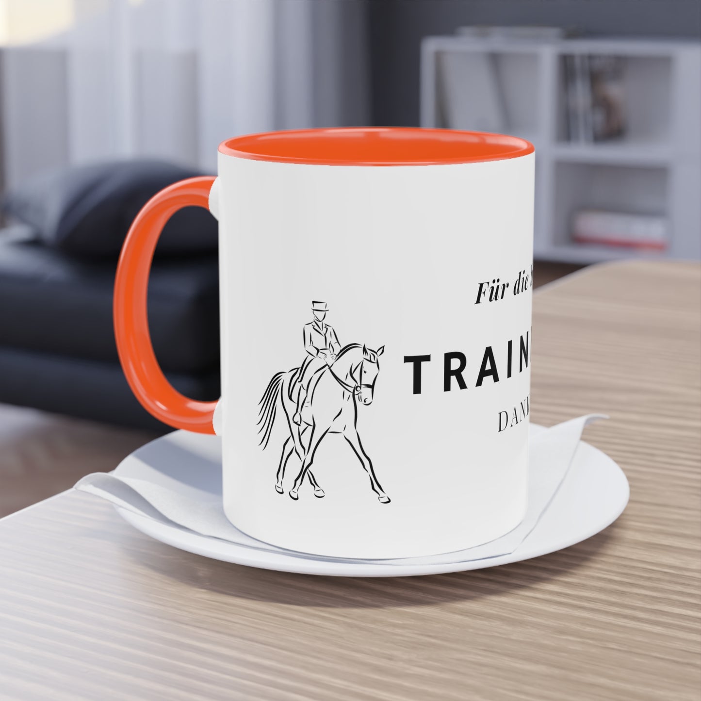 "Danke-Tasse" Trainerin zweifarbig 0,33l