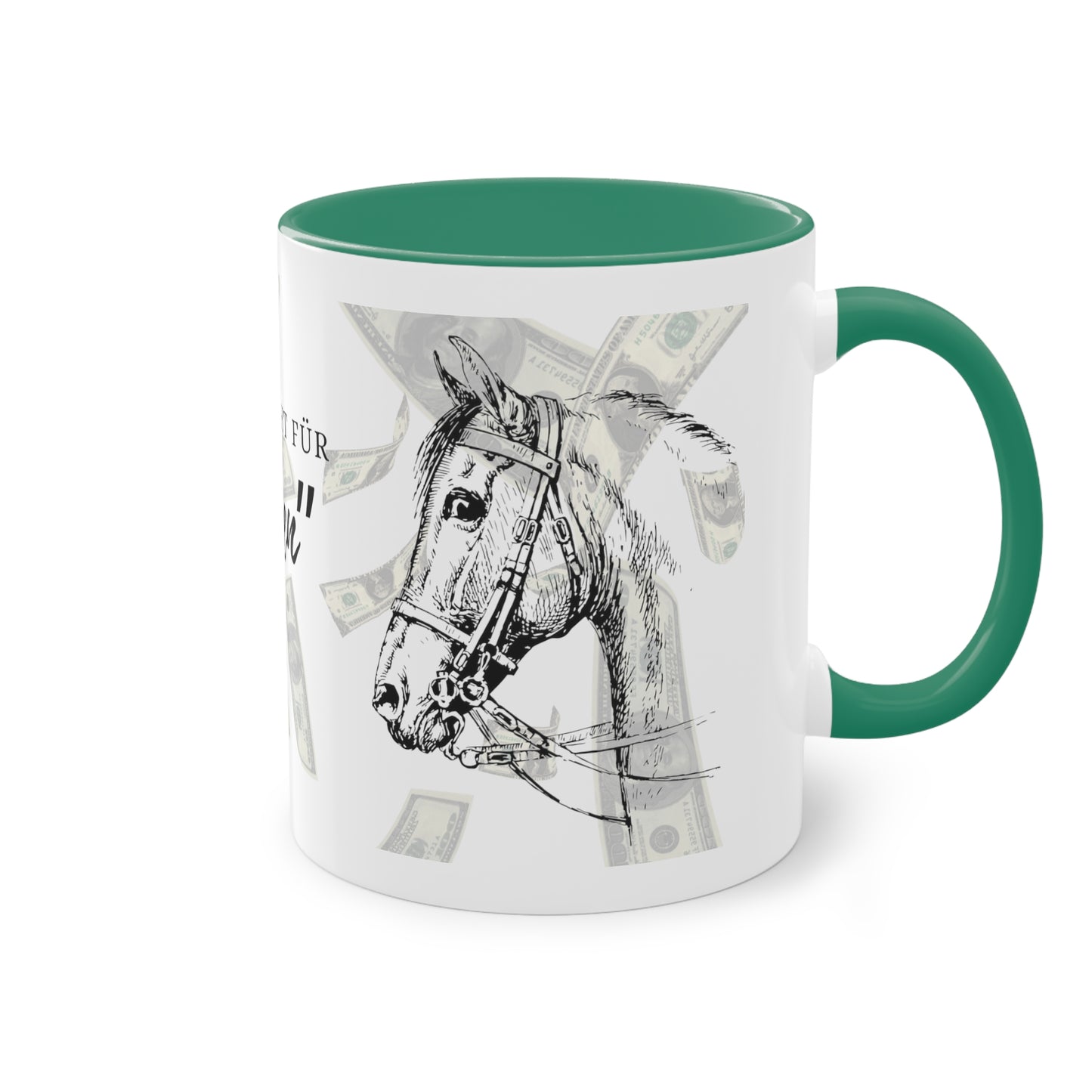 Tasse "Geld sparen" zweifarbig 0,33l