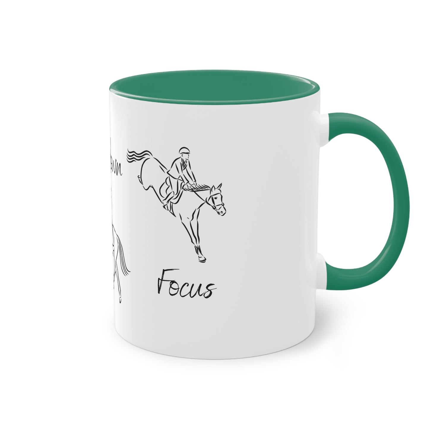 Tasse "Head up, Heels down, Focus" zweifarbig 0,33l